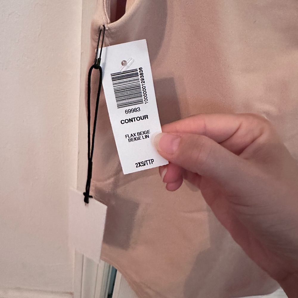 Aritzia contour tank bodysuit flax beige